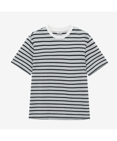MINDBRIDGE(マインドブリッジ)の「マルチストライプTシャツ - 2カラー(Tシャツ/カットソー・メンズ・ブルー/グリーン・100/110/95/105)」の2枚目の写真