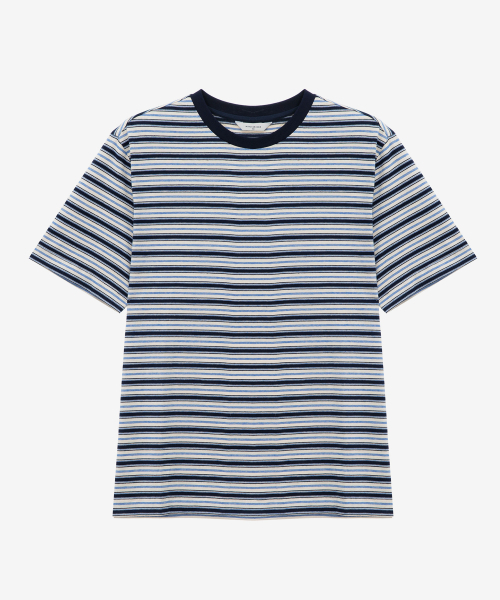 MINDBRIDGE(マインドブリッジ)の「マルチストライプTシャツ - 2カラー(Tシャツ/カットソー・メンズ・ブルー/グリーン・100/110/95/105)」の5枚目の写真