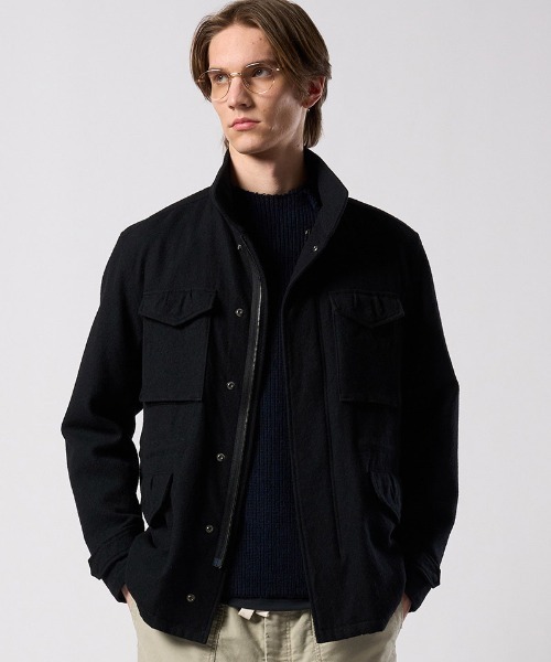 wjk(ダヴルジェイケイ)の「mj11525- milled wool field jacket フィールドジャケット(1880 wo12j)(ブルゾン・メンズ・チャコール/ブラック・S/M/L/XL)」の2枚目の写真
