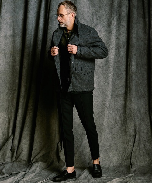 wjk(ダヴルジェイケイ)の「mj11525- milled wool field jacket フィールドジャケット(1880 wo12j)(ブルゾン・メンズ・チャコール/ブラック・S/M/L/XL)」の6枚目の写真