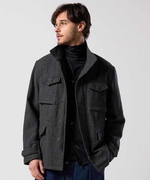 wjk(ダヴルジェイケイ)の「mj11525- milled wool field jacket フィールドジャケット(1880 wo12j)(ブルゾン・メンズ・チャコール/ブラック・S/M/L/XL)」の12枚目の写真