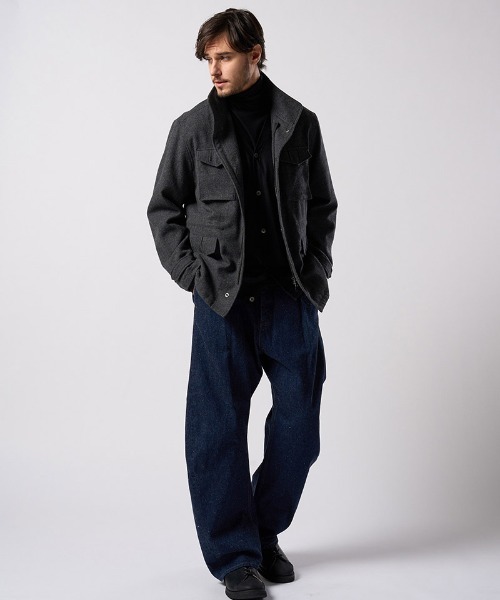 wjk(ダヴルジェイケイ)の「mj11525- milled wool field jacket フィールドジャケット(1880 wo12j)(ブルゾン・メンズ・チャコール/ブラック・S/M/L/XL)」の15枚目の写真