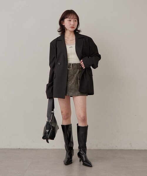 mline（エムライン）の「[mline]シアーレイヤーキャミソール（キャミソール・レディース・アイボリー/チャコールグレー/ブラック・FREE）」の7枚目の写真