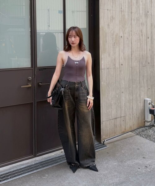 mline（エムライン）の「[mline]シアーレイヤーキャミソール（キャミソール・レディース・アイボリー/チャコールグレー/ブラック・FREE）」の13枚目の写真