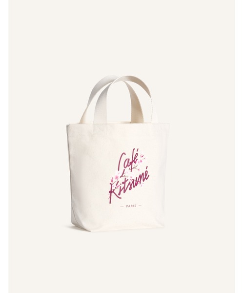 Maison Kitsune(メゾンキツネ)の「CAFE KITSUNE SAKURA MINI TOTE(トートバッグ・メンズ・アイボリー・U)」の2枚目の写真