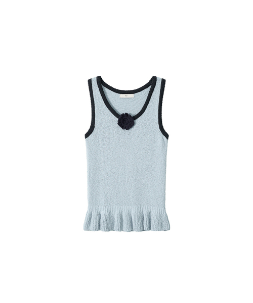Kijun(キジュン)の「Corsage Ruffle Knit Sleeveless Sky Blue(Tシャツ/カットソー・レディース・その他・SMALL/MEDIUM)」の4枚目の写真