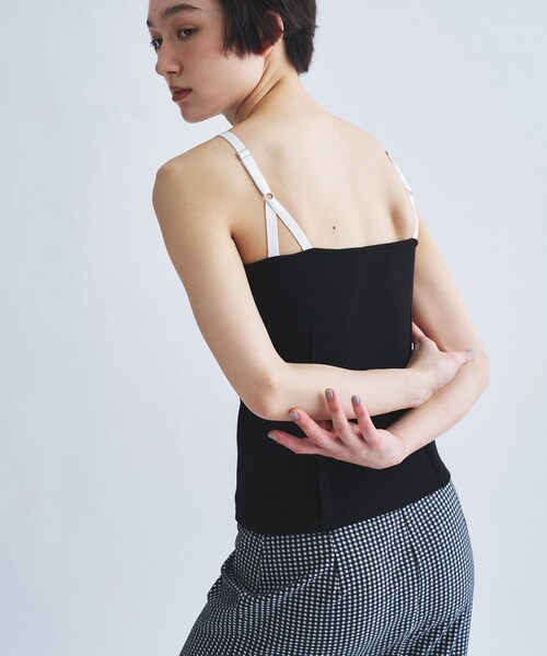 CODE A(コードエー)の「edge line camisole(タンクトップ・レディース・ブラック/ホワイト/ライトイエロー系/ボルドー・00)」の6枚目の写真