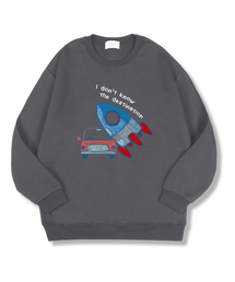 アイドンノー オーバーサイズ 特殊裏毛 スウェット Tシャツ ダークグレー