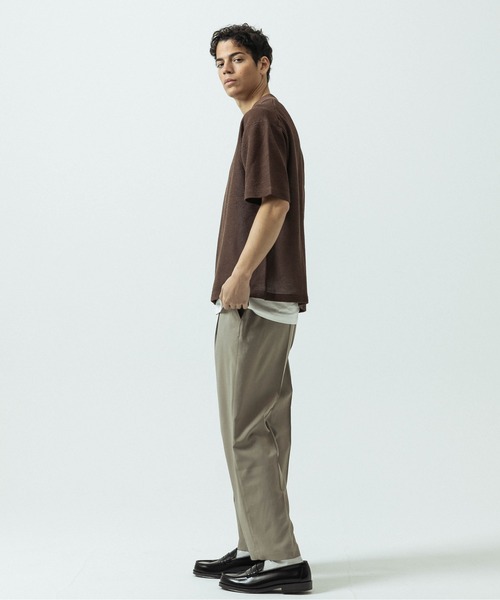 SLICK（スリック）の「【SLICK/スリック】Linen Mix Sheer Mesh Knit Skipper Polo/リネンミックス シアーメッシュニット スキッパーポロ（ポロシャツ・メンズ・ブラック/ブルー/ブラウン/キナリ・1/2/3）」の13枚目の写真