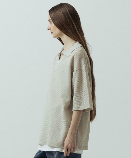 SLICK（スリック）の「【SLICK/スリック】Linen Mix Sheer Mesh Knit Skipper Polo/リネンミックス シアーメッシュニット スキッパーポロ（ポロシャツ・メンズ・ブラック/ブルー/ブラウン/キナリ・1/2/3）」の20枚目の写真