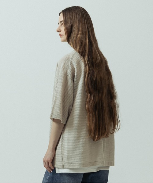 SLICK（スリック）の「【SLICK/スリック】Linen Mix Sheer Mesh Knit Skipper Polo/リネンミックス シアーメッシュニット スキッパーポロ（ポロシャツ・メンズ・ブラック/ブルー/ブラウン/キナリ・1/2/3）」の22枚目の写真