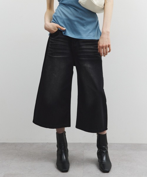 ELTONE(エルトーン)の「ワイドデニムミディパンツ(デニムパンツ・レディース・ブルー/ブラック・SMALL/MEDIUM)」の15枚目の写真