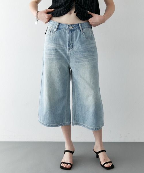 ELTONE(エルトーン)の「ワイドデニムミディパンツ(デニムパンツ・レディース・ブルー/ブラック・SMALL/MEDIUM)」の22枚目の写真