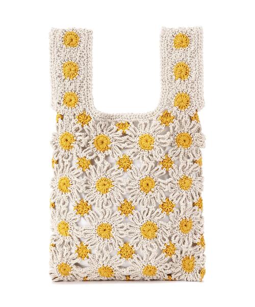 NATURAL BEAUTY BASIC(ナチュラルビューティーベーシック)の「THEBAGMATYクロッシェデイジートート(トートバッグ・レディース・イエロー・フリ-)」の1枚目の写真