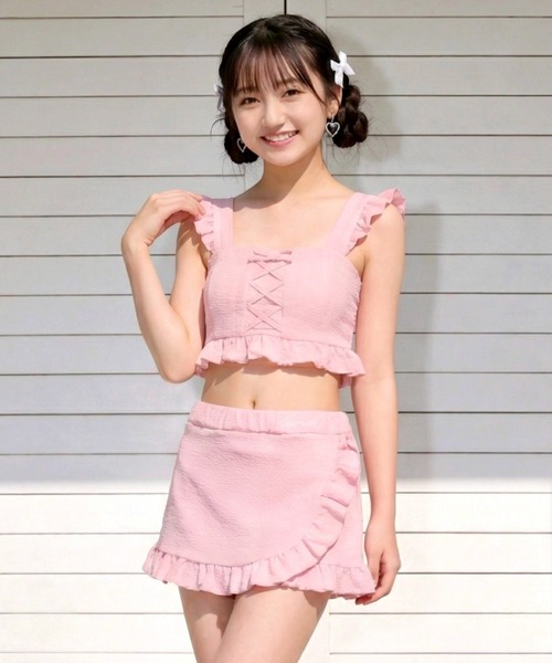 PINKHUNT フロントレースアップ水着 1683K（スイムグッズ）｜PINKHUNT