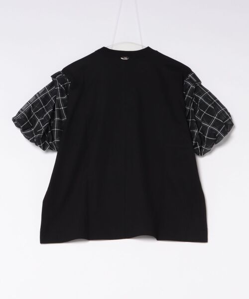 H.A.K(ハク)の「スワイー天竺+シースルーチェックカットソー(Tシャツ/カットソー・レディース・ホワイト/ブラック・FREE)」の3枚目の写真