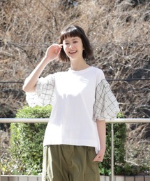 H.A.K | スワイー天竺＋シースルーチェックカットソー(Tシャツ/カットソー)