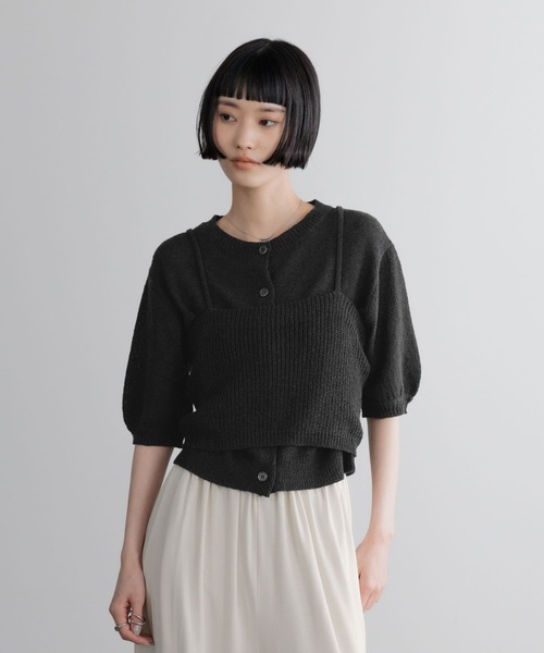 LOWRYS FARM(ローリーズファーム)の「メランジ2PセットカーディガンSS 678189(Tシャツ/カットソー・レディース・グレー/イエロー/ブラック・FREE)」の6枚目の写真