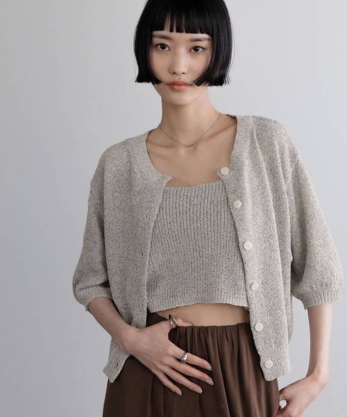 LOWRYS FARM(ローリーズファーム)の「メランジ2PセットカーディガンSS 678189(Tシャツ/カットソー・レディース・グレー/イエロー/ブラック・FREE)」の9枚目の写真