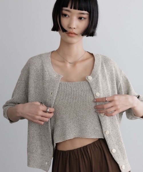 LOWRYS FARM(ローリーズファーム)の「メランジ2PセットカーディガンSS 678189(Tシャツ/カットソー・レディース・グレー/イエロー/ブラック・FREE)」の10枚目の写真