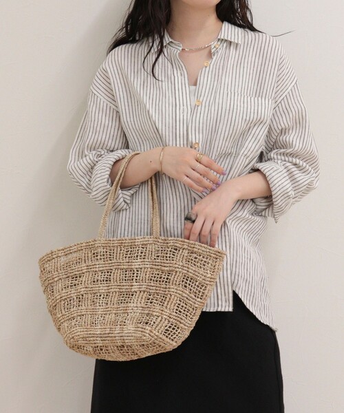 fredy emue(フレディエミュ)の「【BAGMATI/バグマティ】格子編みアバカトートバッグ(トートバッグ・レディース・ブラウン/ベージュ・FREE)」の5枚目の写真