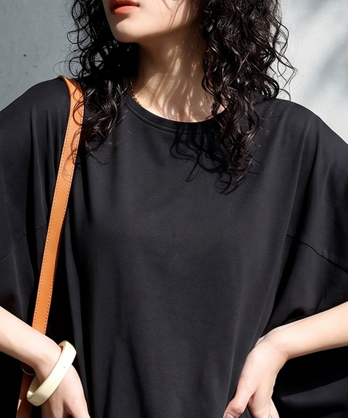 antiqua(アンティカ)の「接触冷感 ドルマン カットソー Tシャツ(Tシャツ/カットソー・レディース・ブラック/ブラウン系その他/アッシュグレー/ネイビー/ホワイト・ONESIZE)」の21枚目の写真