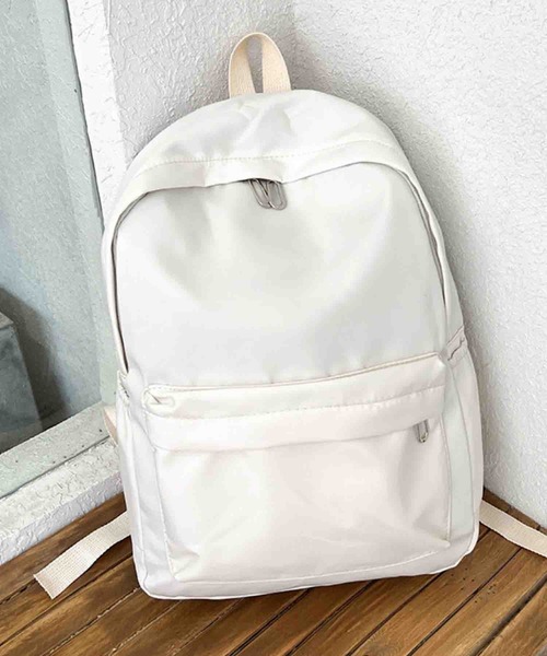 Mignonjour(ミニョンジュール)の「FReePLACe/推し カラーリュックサック X12828(バックパック/リュック・レディース・ホワイト/グリーン/ライトグリーン/ピンク/ブラック/ライトブルー/パープル/イエロー/オレンジ/ブルー・FREE)」の1枚目の写真