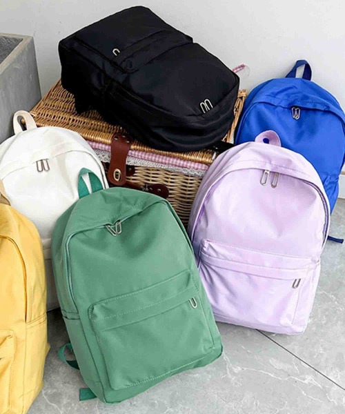 Mignonjour(ミニョンジュール)の「FReePLACe/推し カラーリュックサック X12828(バックパック/リュック・レディース・ホワイト/グリーン/ライトグリーン/ピンク/ブラック/ライトブルー/パープル/イエロー/オレンジ/ブルー・FREE)」の11枚目の写真