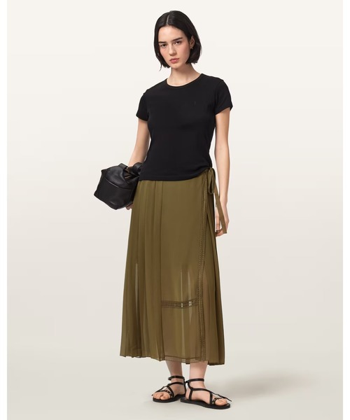 ALLSAINTS(オールセインツ)の「CLOVER WRAP MAXI SKIRT | CLOVER ラップ マキシ スカート(スカート・レディース・カーキ・6/8/10)」の1枚目の写真