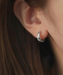YU-KA:アンティークライクぷっくりフープピアス Antique-style puffy hoop earrings