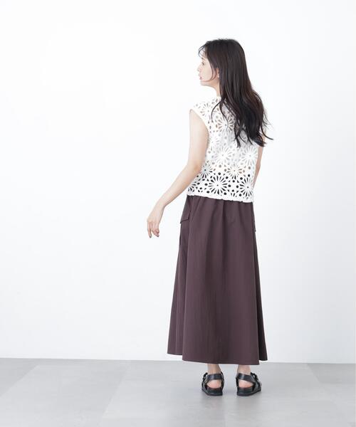 N.(N. Natural Beauty Basic)(エヌエヌナチュラルビューティーベーシック)の「クロシェ風ベスト(ベスト・レディース・オフホワイト・フリ-)」の3枚目の写真