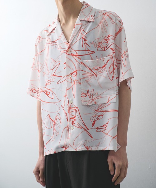 UJOH HOMME】Wide Set Open Collar BOX Shirt（シャツ/ブラウス