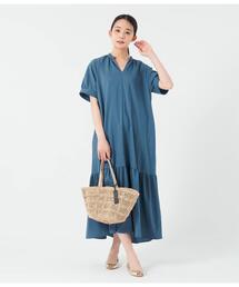 【一枚で決まる・オンオフ】スキッパーティアードワンピース