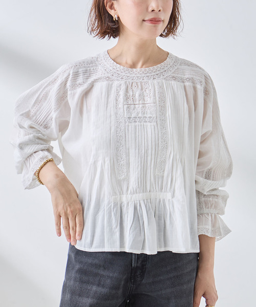 journal standard L'essage(ジャーナルスタンダードレサージュ)の「リバーレース刺繍ブラウス(シャツ/ブラウス・レディース・ホワイト・FREE)」の14枚目の写真