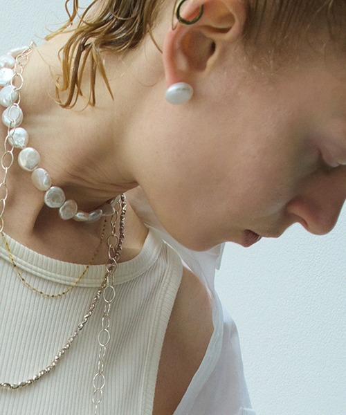 les bon bon】solid pearl pierce/ソリッド パール ピアス 10金 BOB965