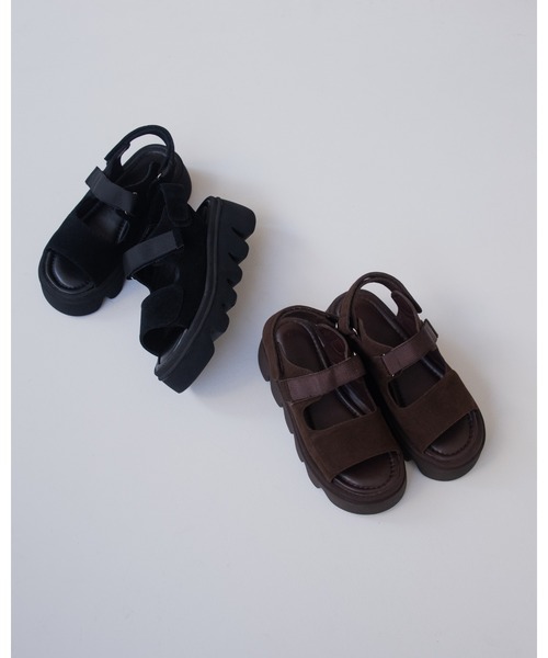 JUMELLE(ジュメロ)の「厚底ツーベルトサンダル(サンダル・レディース・ブラウン/ブラック・SMALL/LARGE/MEDIUM)」の10枚目の写真