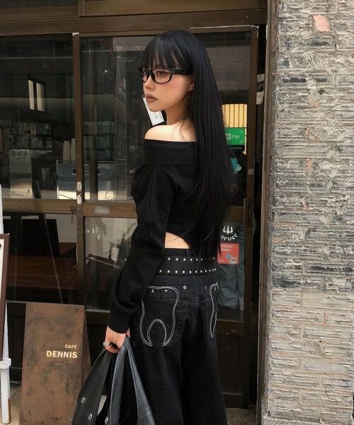 FANCY CLUB(ファンシークラブ)の「トゥースジャム ワイドデニムパンツ (ブラック) F26QD150(デニムパンツ・レディース・その他・1/2)」の10枚目の写真