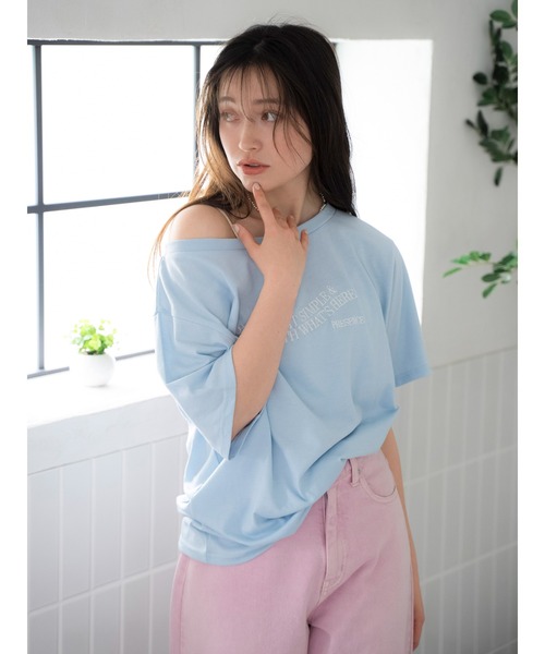 Ungrid(アングリッド)の「UV機能ワンショルロゴコンパクトTee(Tシャツ/カットソー・レディース・オフホワイト/ブルー/チャコールグレー・FREE)」の18枚目の写真