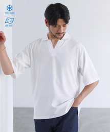 【防シワ/接触冷感】機能性半袖キーネックプルオーバーシャツ