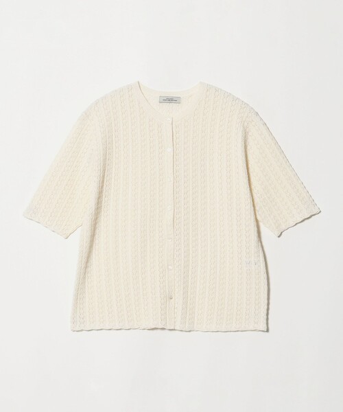 green label relaxing(グリーンレーベルリラクシング)の「ガラアミ クルーネック カーディガン(カーディガン/ボレロ・レディース・オフホワイト/ブラック・FREE)」の19枚目の写真