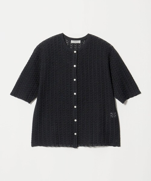 green label relaxing(グリーンレーベルリラクシング)の「ガラアミ クルーネック カーディガン(カーディガン/ボレロ・レディース・オフホワイト/ブラック・FREE)」の22枚目の写真