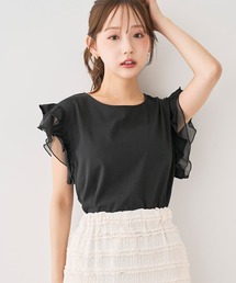 チュール フリルスリーブTシャツ【587230】
