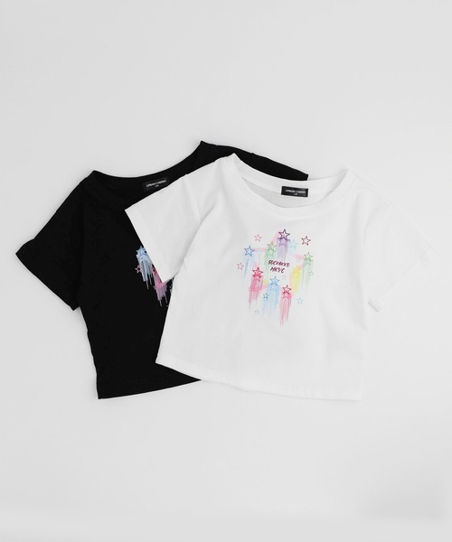 URBAN CHERRY（アーバンチェリー）の「ポップスターロゴプリントクロップドトップス（Tシャツ/カットソー・キッズ・ホワイト/ブラック・160cm/150cm/140cm/130cm/120cm/110cm）」の9枚目の写真