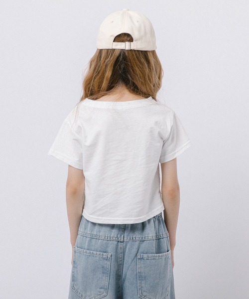 URBAN CHERRY（アーバンチェリー）の「ポップスターロゴプリントクロップドトップス（Tシャツ/カットソー・キッズ・ホワイト/ブラック・160cm/150cm/140cm/130cm/120cm/110cm）」の7枚目の写真
