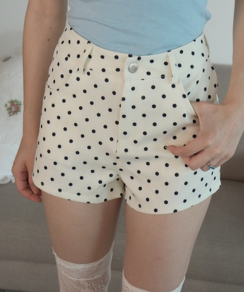 Birthday room(バースデイルーム)の「ドットマイクロショートPT/Polka-dot Micro-Shorts(その他パンツ・レディース・ホワイト/グレー・FREE)」の3枚目の写真
