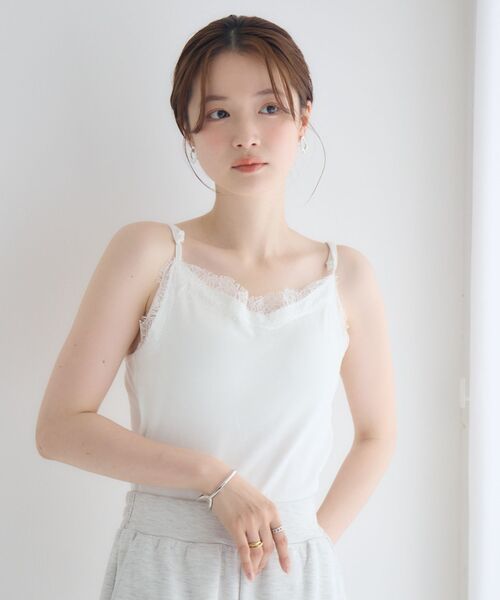 RETRO GIRL（レトロガール）の「【48H限定価格】レースドッキングカップ付キャミ（キャミソール・レディース・ブラック/オフホワイト・FREE）」の10枚目の写真