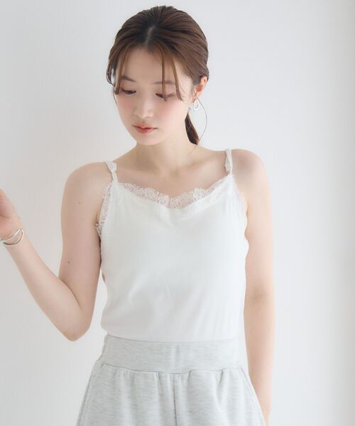 RETRO GIRL（レトロガール）の「【48H限定価格】レースドッキングカップ付キャミ（キャミソール・レディース・ブラック/オフホワイト・FREE）」の11枚目の写真