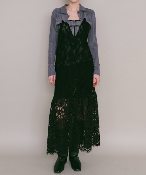 sahara(サハラ)の「【26AW PRE ORDER】Lace Switching Dress(ワンピース・レディース・ブラック/オフホワイト/ブラウン・FREE)」の1枚目の写真