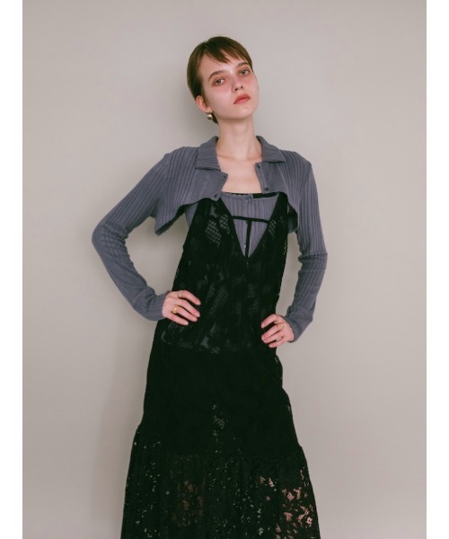 sahara(サハラ)の「【26AW PRE ORDER】Lace Switching Dress(ワンピース・レディース・ブラック/オフホワイト/ブラウン・FREE)」の7枚目の写真