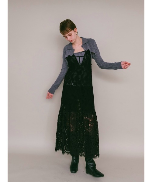 sahara(サハラ)の「【26AW PRE ORDER】Lace Switching Dress(ワンピース・レディース・ブラック/オフホワイト/ブラウン・FREE)」の10枚目の写真